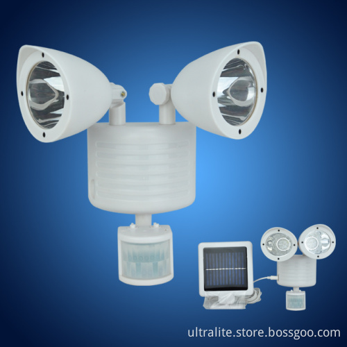 Motion-Activated Dual Head Solar LED Security Spot light